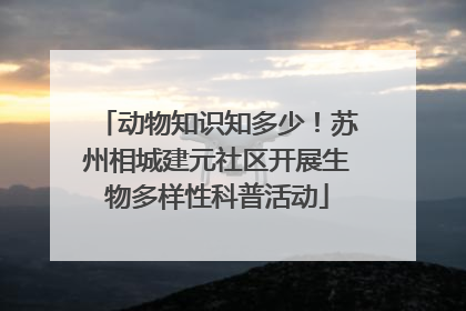 动物知识知多少！苏州相城建元社区开展生物多样性科普活动