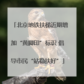 北京地铁扶梯近期增加“黄脚印”标识 倡导市民“站稳扶好”