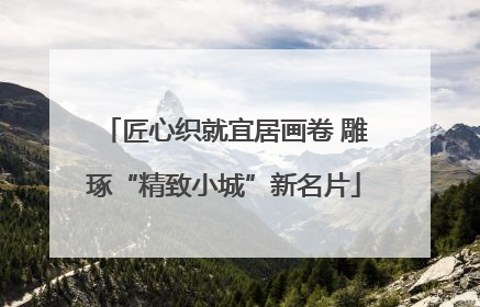匠心织就宜居画卷 雕琢“精致小城”新名片