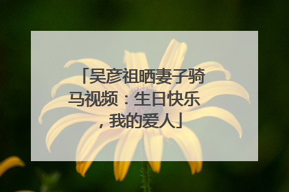 吴彦祖晒妻子骑马视频：生日快乐，我的爱人