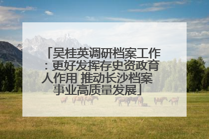 吴桂英调研档案工作：更好发挥存史资政育人作用 推动长沙档案事业高质量发展