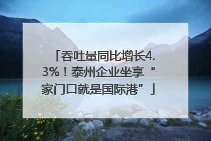 吞吐量同比增长4.3%！泰州企业坐享“家门口就是国际港”