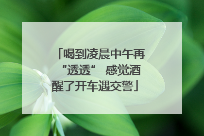 喝到凌晨中午再“透透” 感觉酒醒了开车遇交警