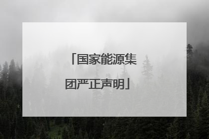 国家能源集团严正声明