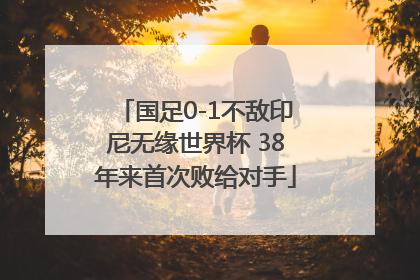 国足0-1不敌印尼无缘世界杯 38年来首次败给对手
