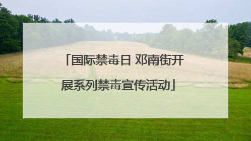 国际禁毒日 邓南街开展系列禁毒宣传活动