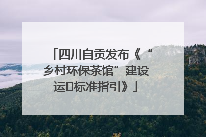 四川自贡发布《“乡村环保茶馆”建设运⾏标准指引》