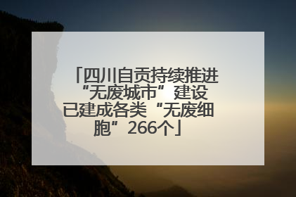四川自贡持续推进“无废城市”建设 已建成各类“无废细胞”266个