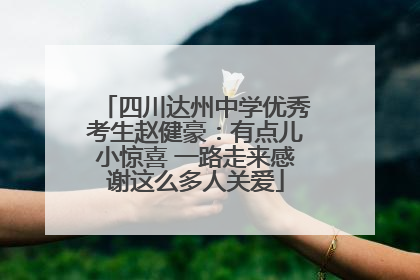 四川达州中学优秀考生赵健豪：有点儿小惊喜 一路走来感谢这么多人关爱