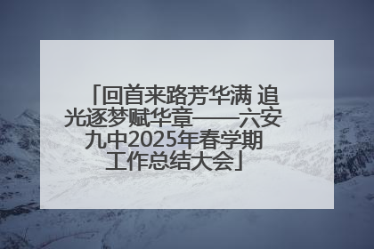 回首来路芳华满 追光逐梦赋华章——六安九中2025年春学期工作总结大会
