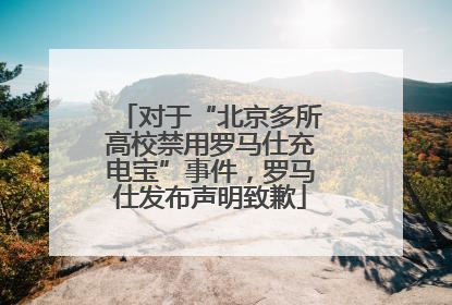 对于“北京多所高校禁用罗马仕充电宝”事件，罗马仕发布声明致歉