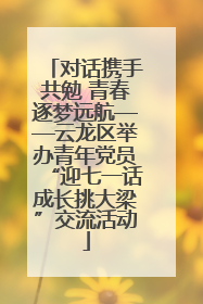 对话携手共勉 青春逐梦远航——云龙区举办青年党员“迎七一话成长挑大梁”交流活动
