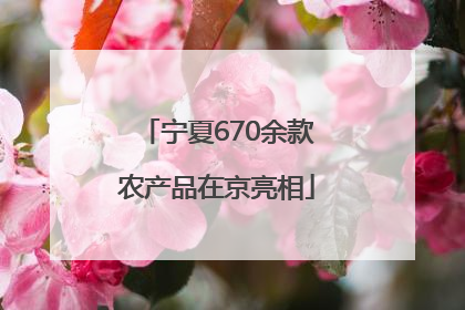 宁夏670余款农产品在京亮相