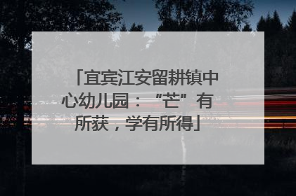 宜宾江安留耕镇中心幼儿园：“芒”有所获，学有所得