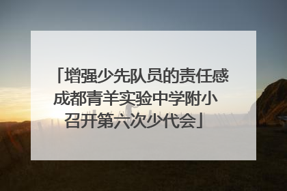 增强少先队员的责任感 成都青羊实验中学附小召开第六次少代会