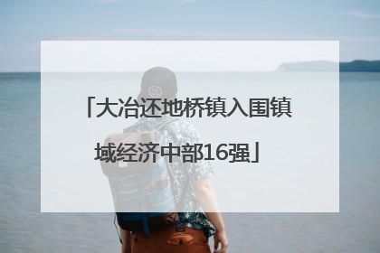 大冶还地桥镇入围镇域经济中部16强