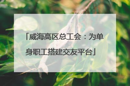 威海高区总工会：为单身职工搭建交友平台