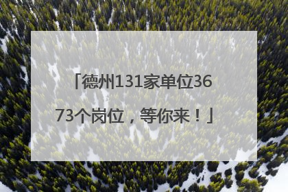 德州131家单位3673个岗位，等你来！
