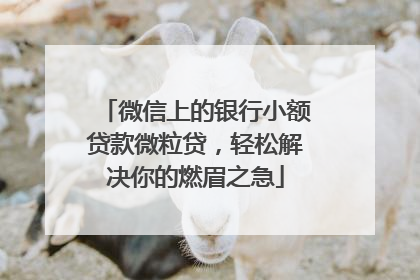 微信上的银行小额贷款微粒贷，轻松解决你的燃眉之急