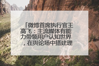 微博首席执行官王高飞：主流媒体有能力带领用户认知世界，在舆论场中搭建理性的讨论空间