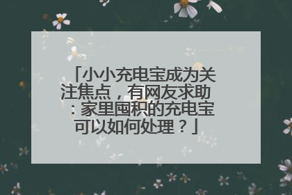 小小充电宝成为关注焦点，有网友求助：家里囤积的充电宝可以如何处理？