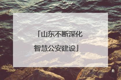 山东不断深化智慧公安建设