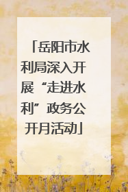 岳阳市水利局深入开展“走进水利”政务公开月活动