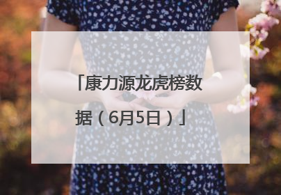 康力源龙虎榜数据（6月5日）