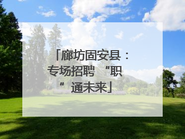 廊坊固安县：专场招聘 “职”通未来