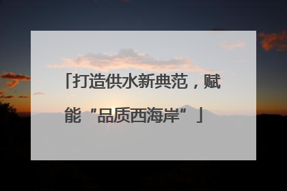 打造供水新典范，赋能“品质西海岸”