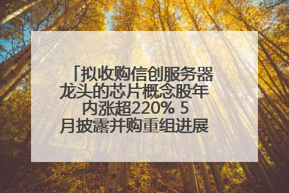 拟收购信创服务器龙头的芯片概念股年内涨超220% 5月披露并购重组进展的A股名单一览