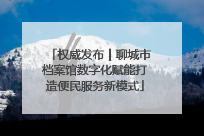 权威发布｜聊城市档案馆数字化赋能打造便民服务新模式