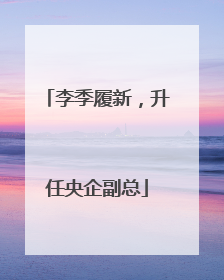 李季履新，升任央企副总