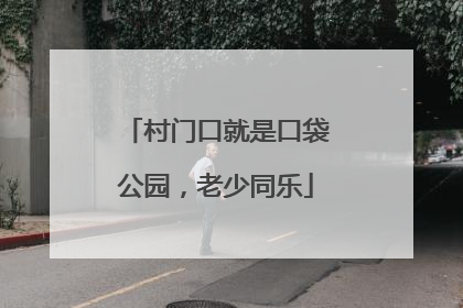 村门口就是口袋公园，老少同乐