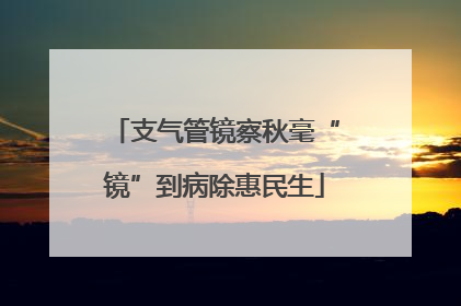 支气管镜察秋毫“镜”到病除惠民生