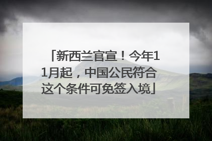 新西兰官宣！今年11月起，中国公民符合这个条件可免签入境