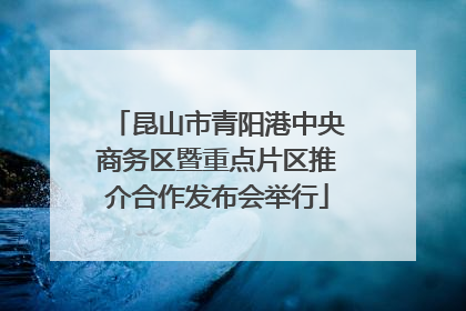 昆山市青阳港中央商务区暨重点片区推介合作发布会举行