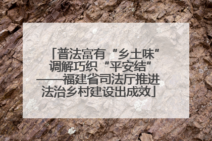 普法富有“乡土味” 调解巧织“平安结”——福建省司法厅推进法治乡村建设出成效
