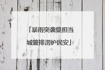 暴雨突袭显担当 城管排涝护民安