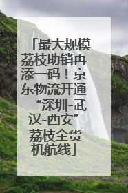 最大规模荔枝助销再添一码！京东物流开通“深圳-武汉-西安” 荔枝全货机航线