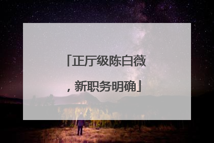 正厅级陈白薇，新职务明确
