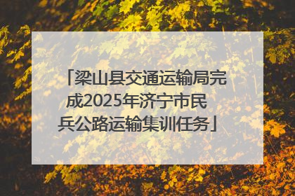 梁山县交通运输局完成2025年济宁市民兵公路运输集训任务