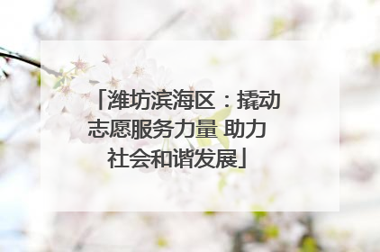 潍坊滨海区：撬动志愿服务力量 助力社会和谐发展