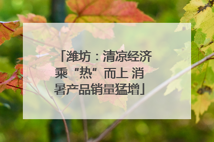 潍坊：清凉经济乘“热”而上 消暑产品销量猛增