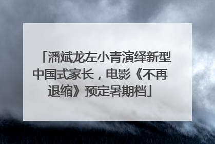 潘斌龙左小青演绎新型中国式家长，电影《不再退缩》预定暑期档