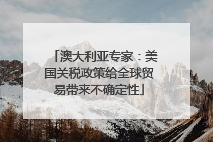 澳大利亚专家：美国关税政策给全球贸易带来不确定性
