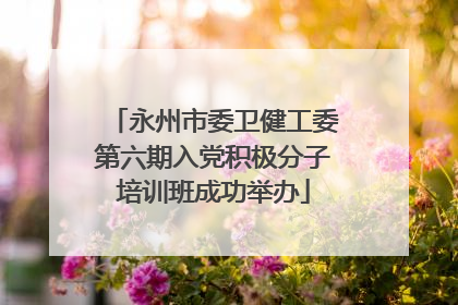 永州市委卫健工委第六期入党积极分子培训班成功举办