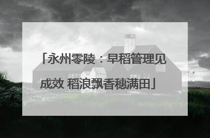 永州零陵：早稻管理见成效 稻浪飘香穗满田