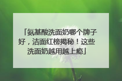 氨基酸洗面奶哪个牌子好，洁面红榜揭秘！这些洗面奶越用越上瘾