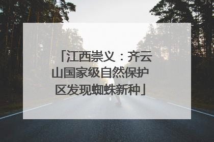江西崇义：齐云山国家级自然保护区发现蜘蛛新种